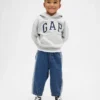 Tweekleurige barrel-Jeans met elastische tailleband voor Baby & Peuter