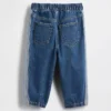 Tweekleurige barrel-Jeans met elastische tailleband voor Baby & Peuter