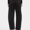 Twill-broek met middelhoge taille en wijde pijpen