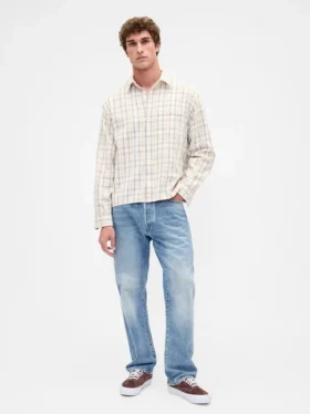 Twill-overhemd met rechte zoom