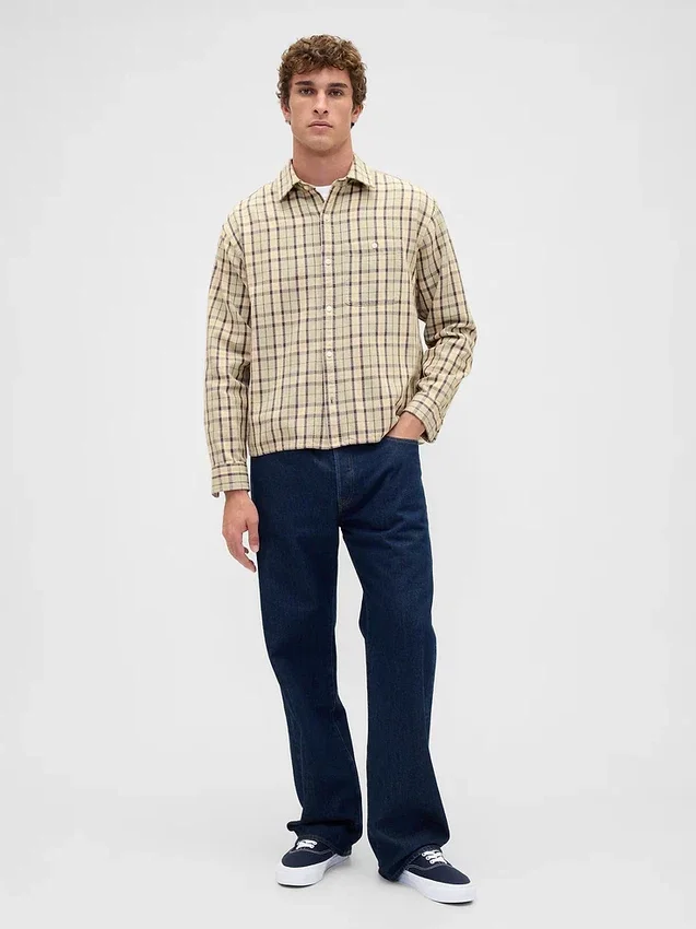 Twill-overhemd met rechte zoom