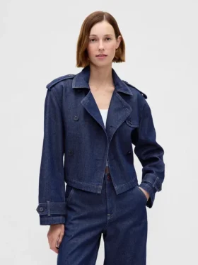 Ultrazacht denim cropped trenchjack