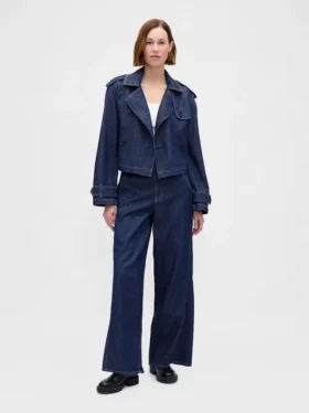 Ultrazacht denim cropped trenchjack