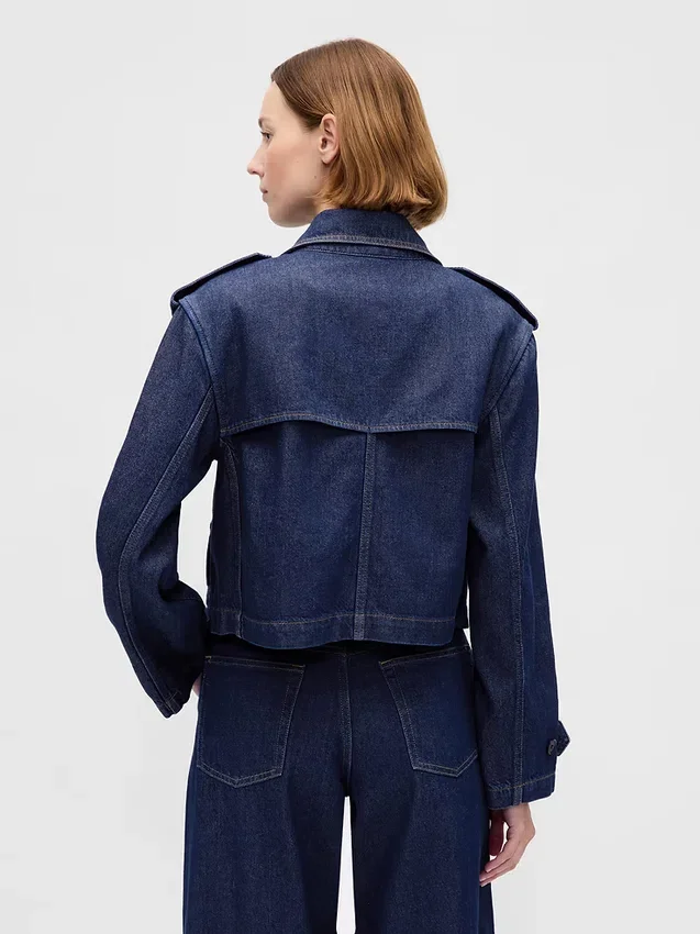 Ultrazacht denim cropped trenchjack