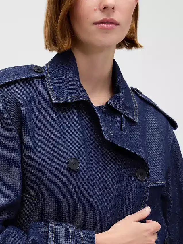 Ultrazacht denim cropped trenchjack