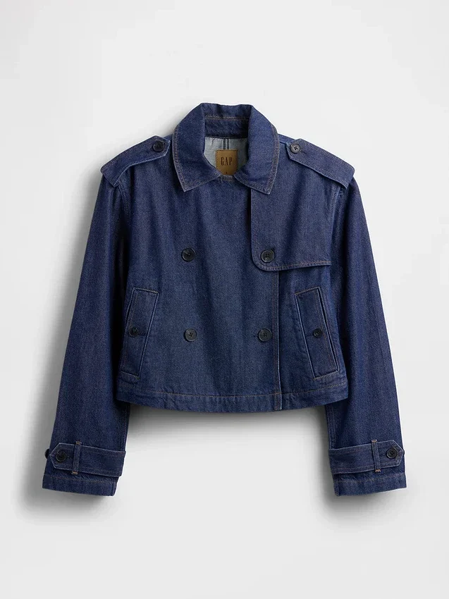 Ultrazacht denim cropped trenchjack