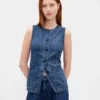 Ultrazacht denim lang model vest