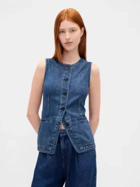 Ultrazacht denim lang model vest