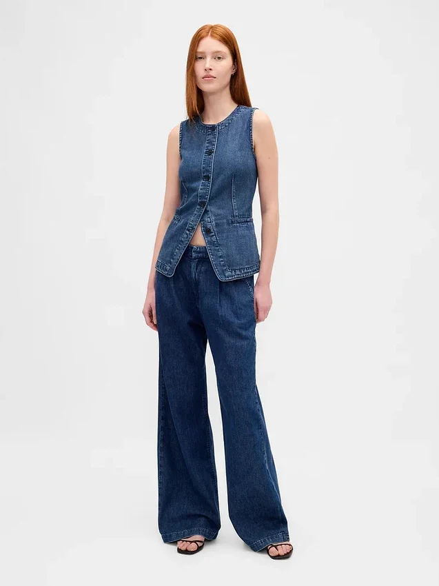 Ultrazacht denim lang model vest