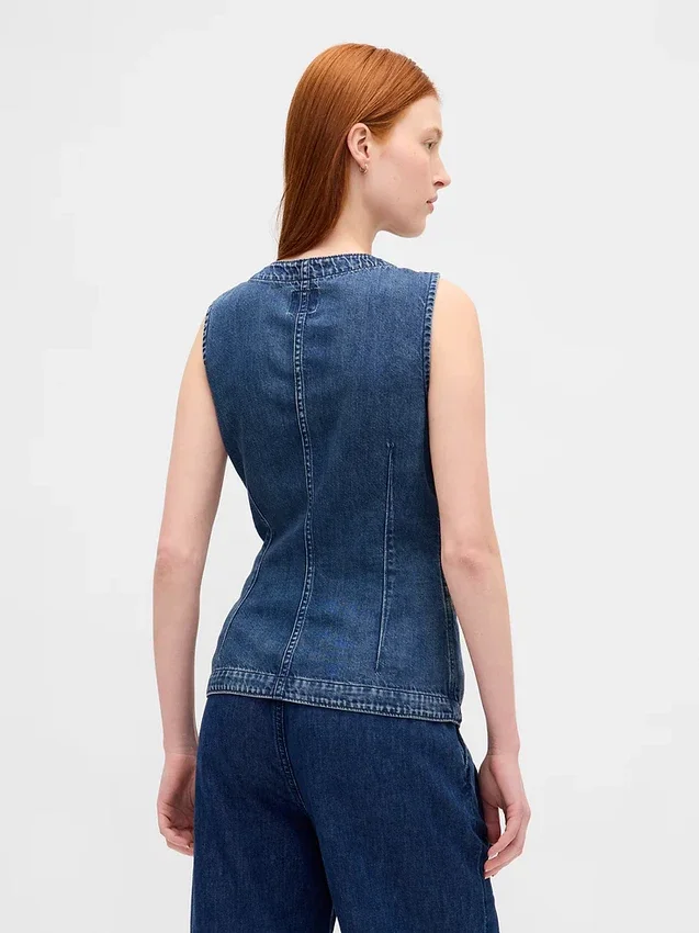 Ultrazacht denim lang model vest