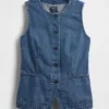 Ultrazacht denim lang model vest