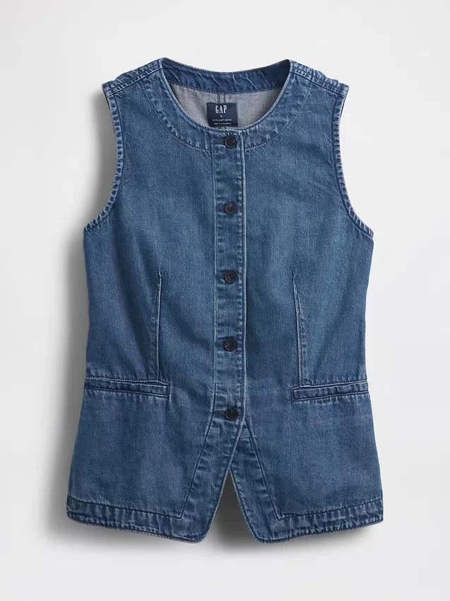 Ultrazacht denim lang model vest