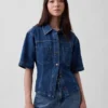 Ultrazacht denim overhemd met zakken