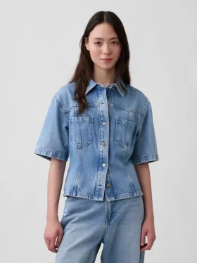 Ultrazacht denim overhemd met zakken