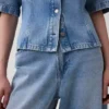 Ultrazacht denim overhemd met zakken
