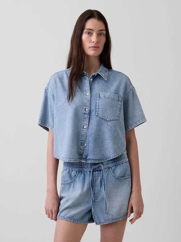 Ultrazacht denim oversized campshirt
