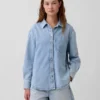 Ultrazacht denim oversized overhemd