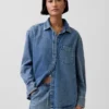 Ultrazacht denim oversized overhemd