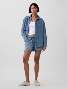 Ultrazacht denim oversized overhemd