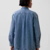 Ultrazacht denim oversized overhemd