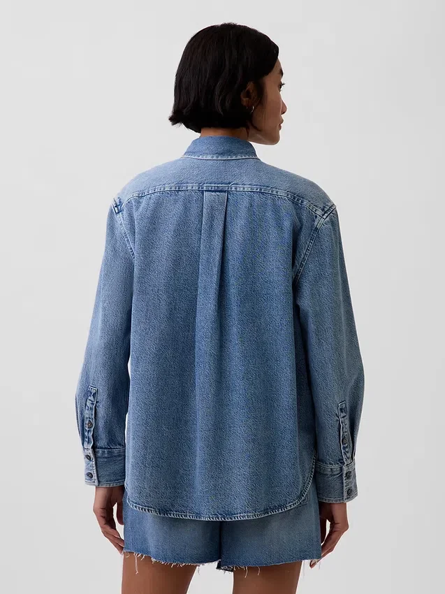 Ultrazacht denim oversized overhemd