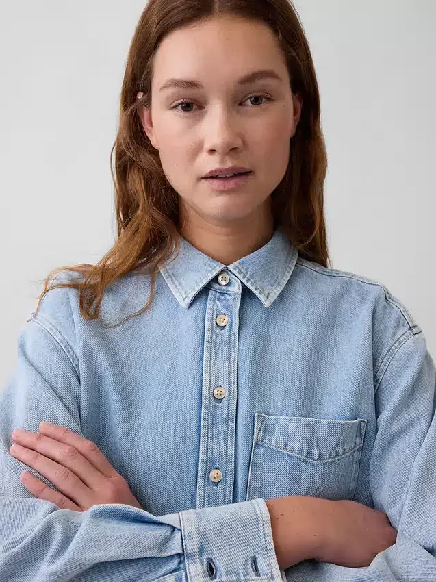Ultrazacht denim oversized overhemd
