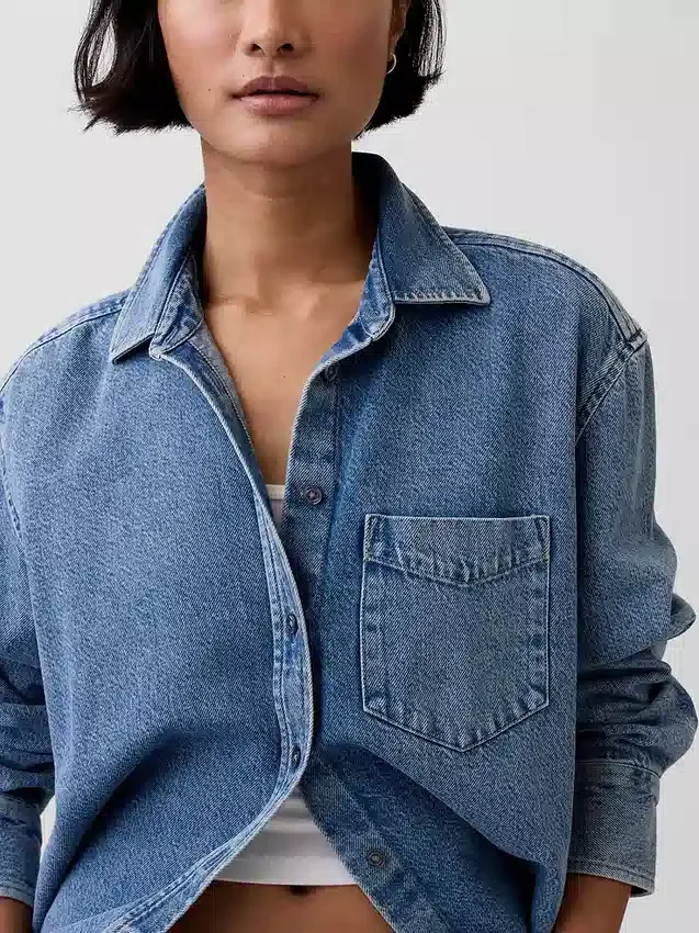 Ultrazacht denim oversized overhemd