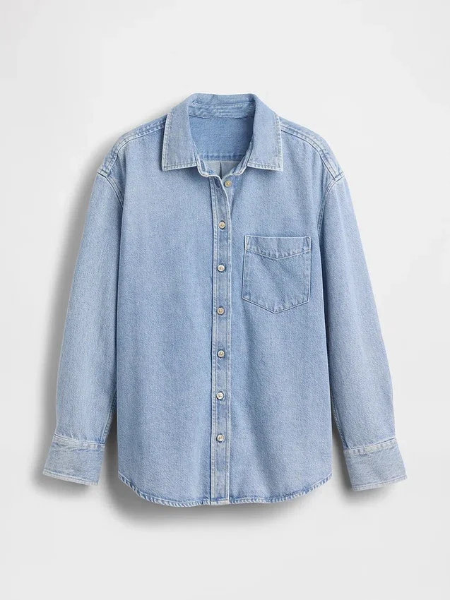 Ultrazacht denim oversized overhemd