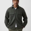 Ultrazacht denim utility-overhemd met relaxte pasvorm