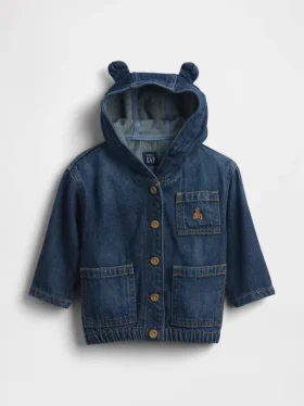 Ultrazacht denimjack met capuchon voor baby’s