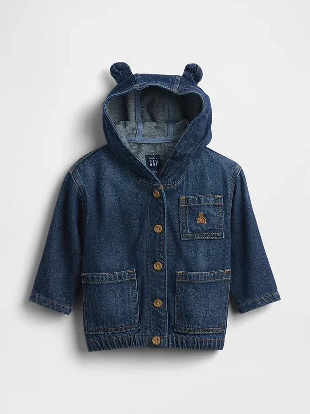 Ultrazacht denimjack met capuchon voor baby’s