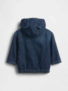 Ultrazacht denimjack met capuchon voor baby’s