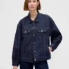 Ultrazacht oversized denimjasje met ballonmouwen