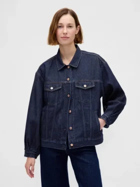 Ultrazacht oversized denimjasje met ballonmouwen