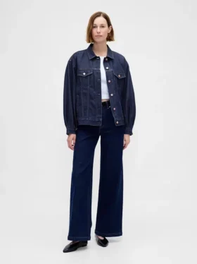 Ultrazacht oversized denimjasje met ballonmouwen