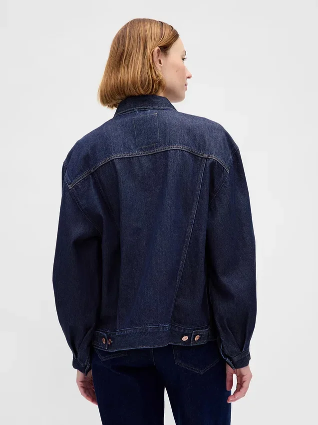 Ultrazacht oversized denimjasje met ballonmouwen