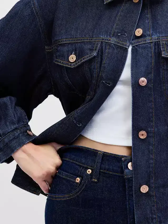 Ultrazacht oversized denimjasje met ballonmouwen