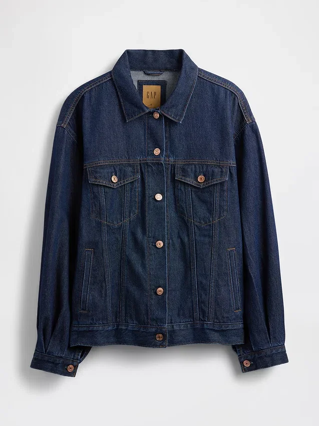 Ultrazacht oversized denimjasje met ballonmouwen