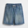 Ultrazachte ‘90s’ loszittende denimkorte broek voor kinderen