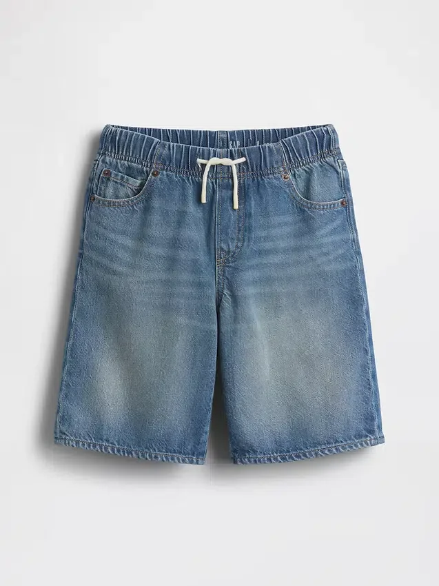 Ultrazachte ‘90s’ loszittende denimkorte broek voor kinderen