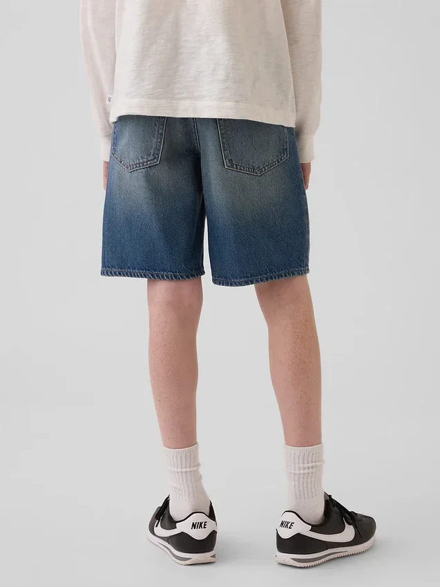 Ultrazachte ‘90s’ loszittende denimkorte broek voor kinderen