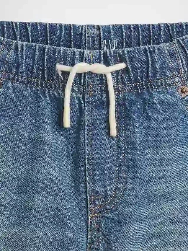 Ultrazachte ‘90s’ loszittende denimkorte broek voor kinderen