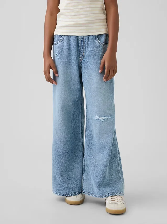 Ultrazachte baggy-Jeans met lage taille voor kinderen