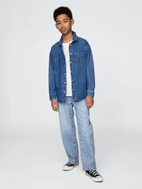 Ultrazachte baggy-Jeans voor kinderen met elastische taille