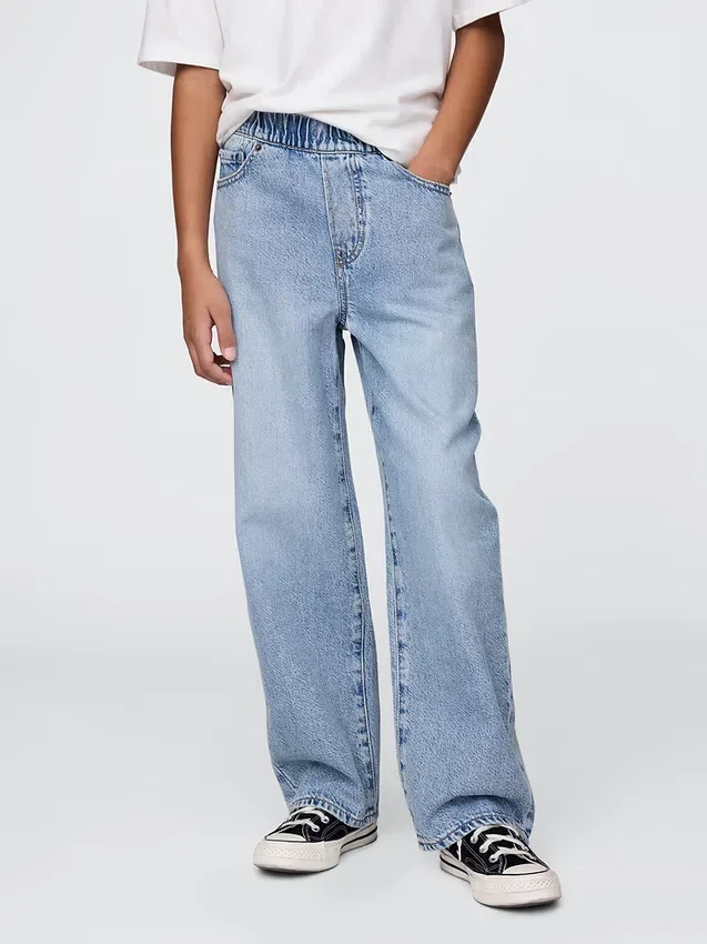 Ultrazachte baggy-Jeans voor kinderen met elastische taille
