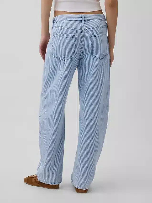 Ultrazachte barrel-Jeans met lage taille