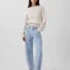 Ultrazachte barrel-Jeans met lage taille