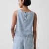 Ultrazachte cropped tanktop van gestreept denim