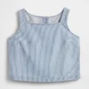 Ultrazachte cropped tanktop van gestreept denim