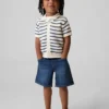 Ultrazachte denim baggy-korte broek met elastische tailleband voor Baby & Peuter